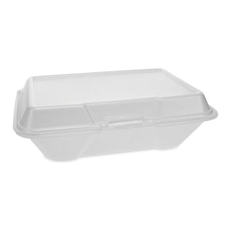 United Stationers Supply Pactiv Evergreen Foam Container, 9-3/16inL x 6-1/2inW x 2-3/4inH, White, Pack of 150 YTH102050001